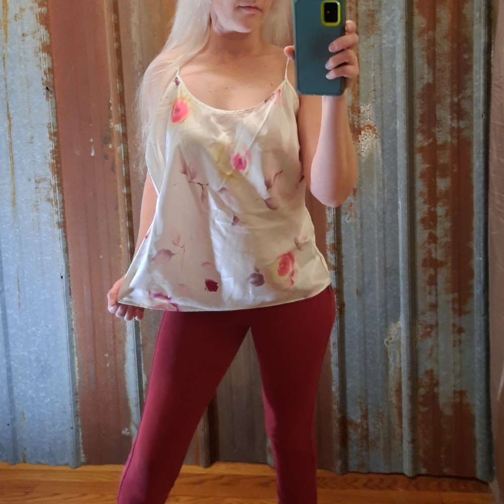 Sexy Floral Silky Avon Adjustable Strap Camisole